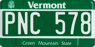 VT license plate PNC578