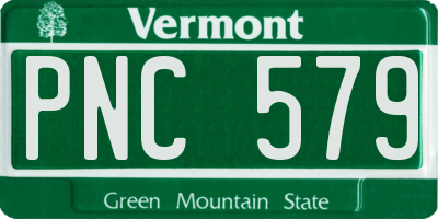 VT license plate PNC579