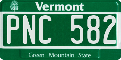 VT license plate PNC582