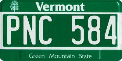 VT license plate PNC584