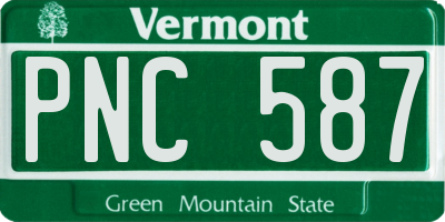 VT license plate PNC587