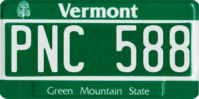 VT license plate PNC588