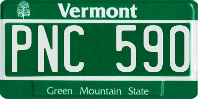 VT license plate PNC590