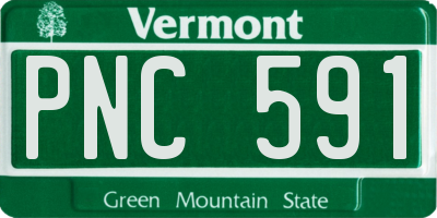 VT license plate PNC591