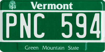 VT license plate PNC594