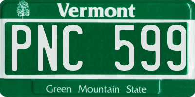 VT license plate PNC599