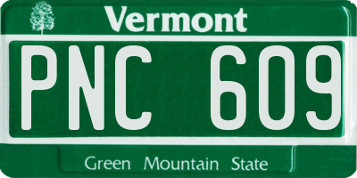 VT license plate PNC609