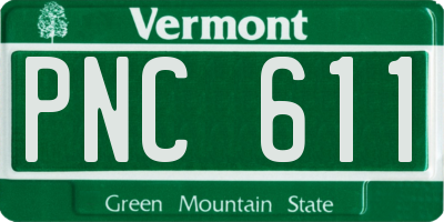 VT license plate PNC611