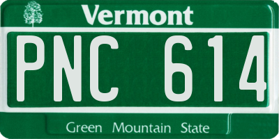 VT license plate PNC614