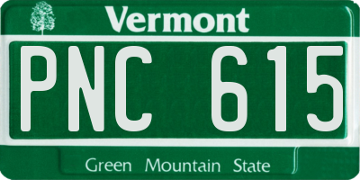 VT license plate PNC615