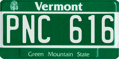 VT license plate PNC616