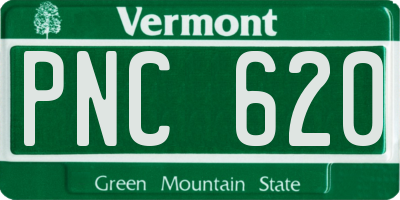 VT license plate PNC620