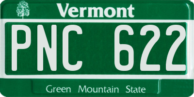 VT license plate PNC622