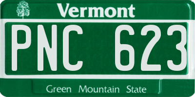 VT license plate PNC623