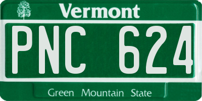 VT license plate PNC624