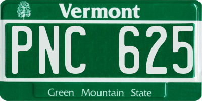 VT license plate PNC625