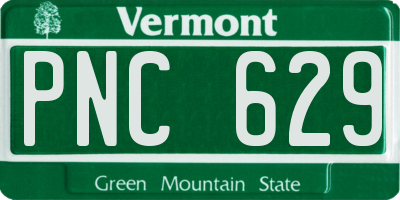 VT license plate PNC629