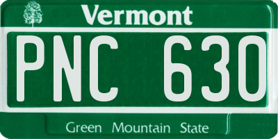 VT license plate PNC630
