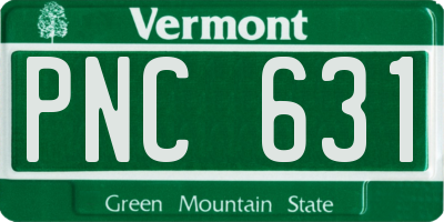 VT license plate PNC631