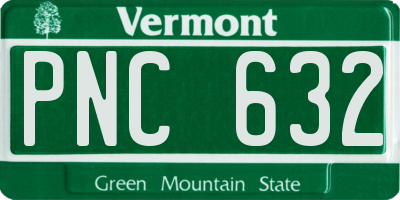 VT license plate PNC632