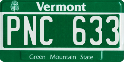 VT license plate PNC633