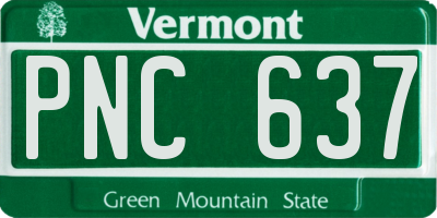 VT license plate PNC637