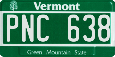 VT license plate PNC638