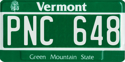 VT license plate PNC648