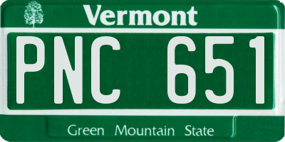 VT license plate PNC651