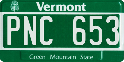 VT license plate PNC653