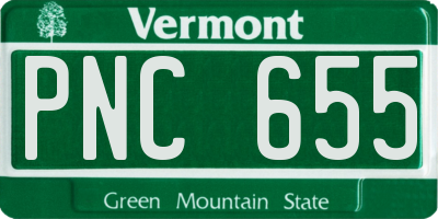 VT license plate PNC655