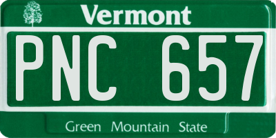 VT license plate PNC657