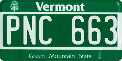 VT license plate PNC663