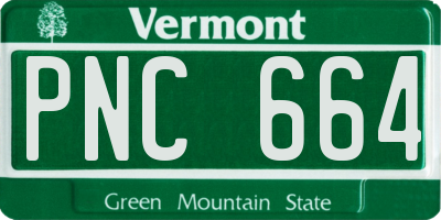 VT license plate PNC664