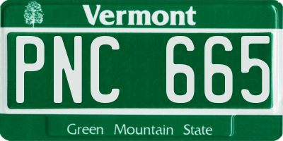 VT license plate PNC665