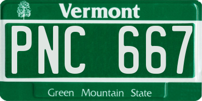 VT license plate PNC667