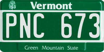 VT license plate PNC673