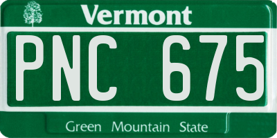 VT license plate PNC675