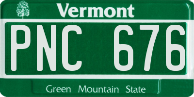 VT license plate PNC676