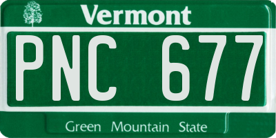 VT license plate PNC677