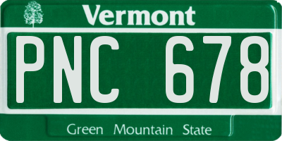 VT license plate PNC678
