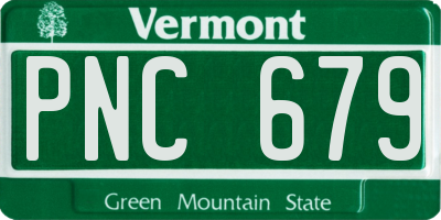 VT license plate PNC679