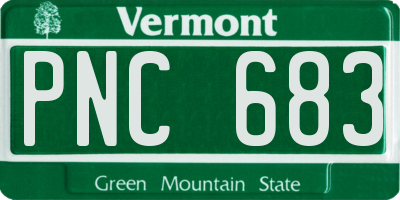 VT license plate PNC683