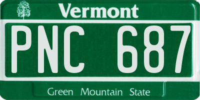 VT license plate PNC687