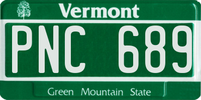 VT license plate PNC689