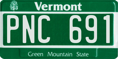 VT license plate PNC691