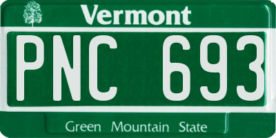 VT license plate PNC693