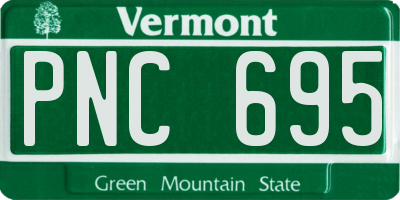 VT license plate PNC695