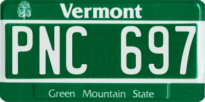 VT license plate PNC697