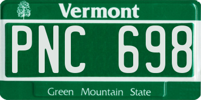 VT license plate PNC698
